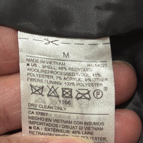 (N5) Old Navy: vintage Men's Wool Blend Peacoat, Size M - Picture 9 of 11